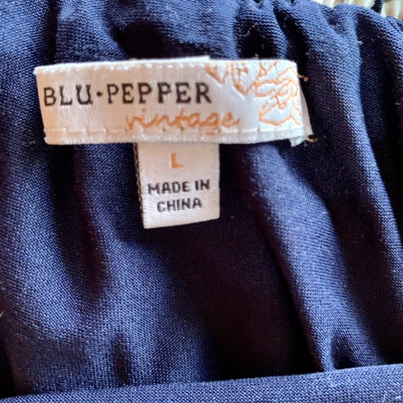 Blu Pepper Blue Floral Daisy Mini Skater Skirt - Picture 7 of 8